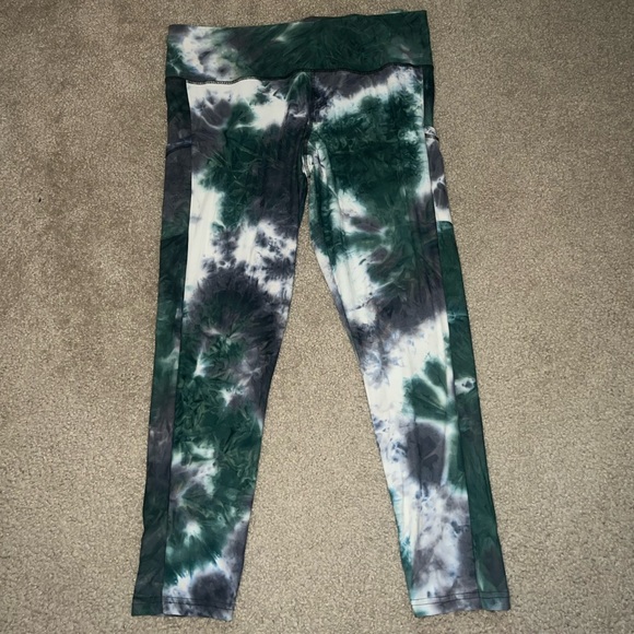 True Craft Pants - Yoga pants True Craft Dark Green, Gray & White Leggings size 2X